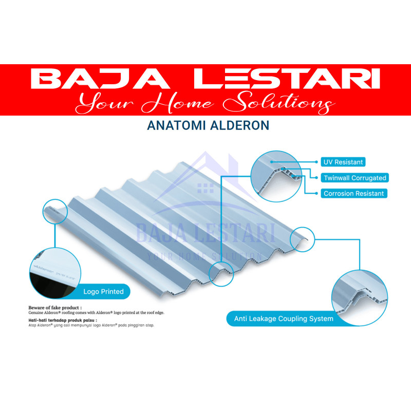 Putih - Atap uPVC Alderon Double Layer 830